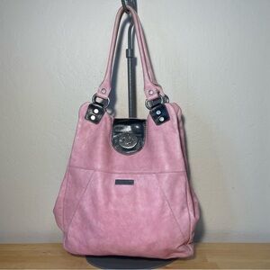 Pulicati Made in Italy Pink Leather Hobo Bag